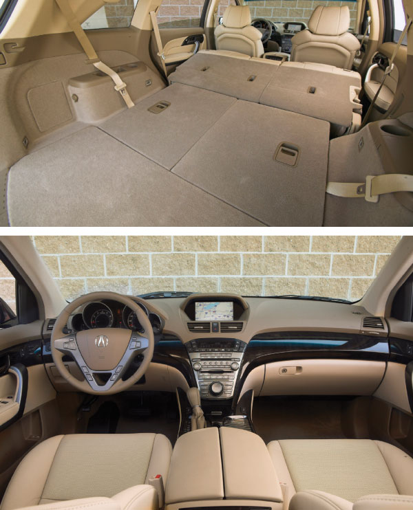 (Above): Interior views of the 2008 Acura MDX.